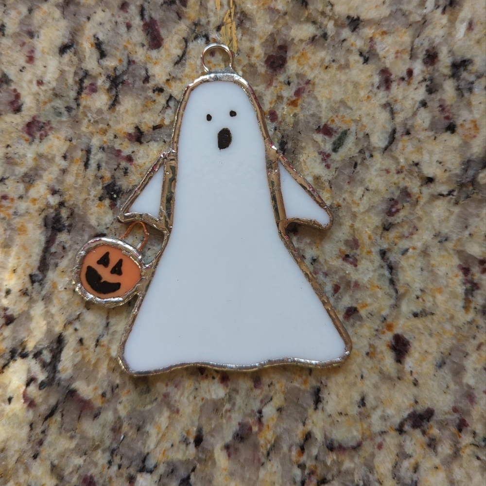 Handmade stained glass ghost